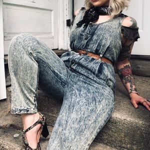 90s denim jumpsuit coveralls
